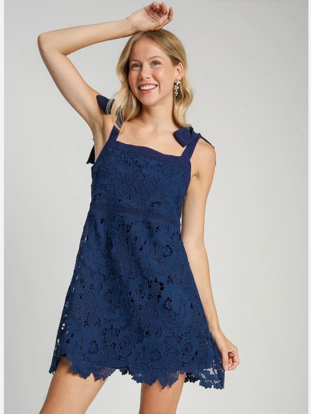 Umgee Navy Blue Lace Dress